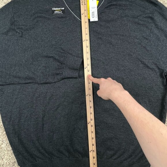 Claiborne Performance Men's Gray V Neck Long Sleeve Knit Sweater Size 3XLT NWT - Picture 4 of 6
